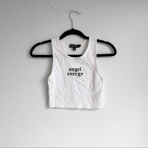 MOTEL Cropped Ribbed Tank (SMALL)